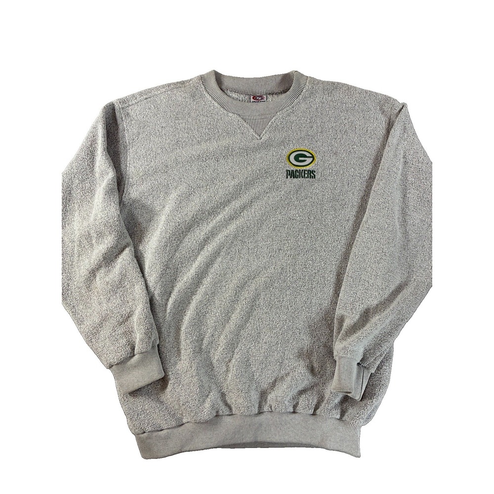 Vintage 90's True Fan Green Bay Packers Textured Pile Fleece Sweater. Size xL